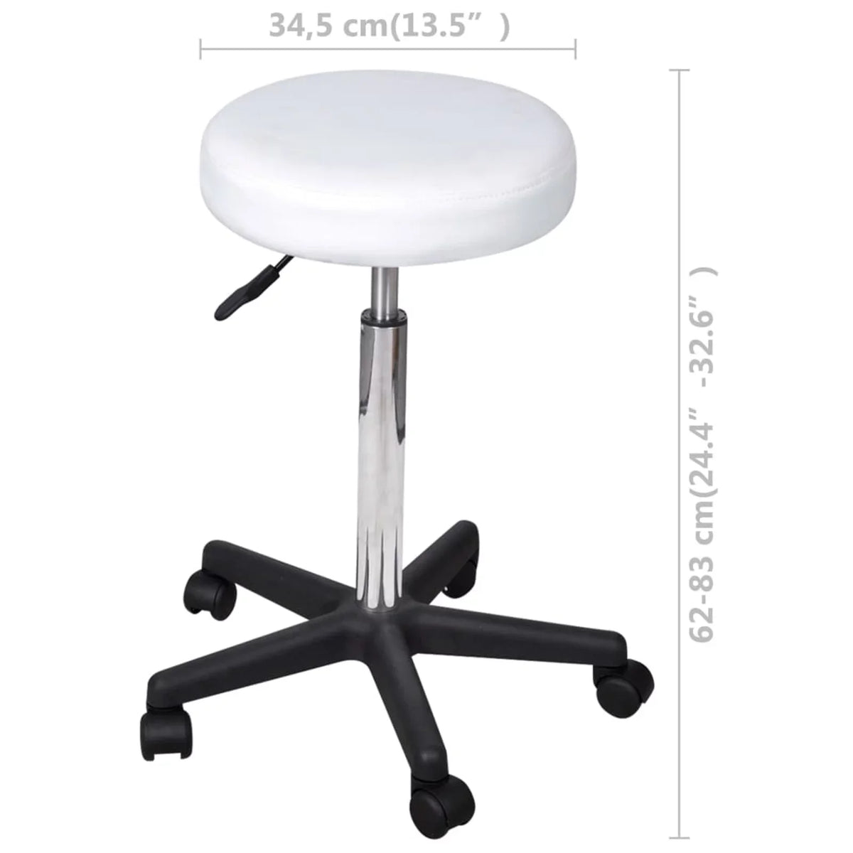 OWSOO Office Stool White Faux Leather