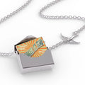 Locket Necklace Greetings from Wrangell?St.?Elias, Vintage Postcard in a silver Envelope Neonblond