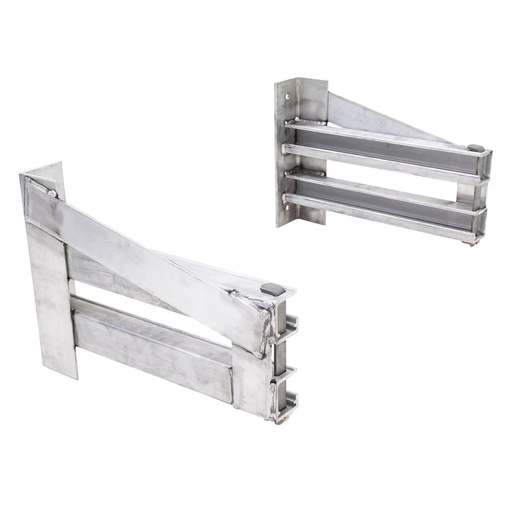 Loading Ramp Storage Brackets for Step Deck Trailers without Knee Braces