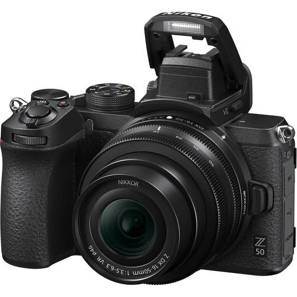 Nikon Z50 Mirrorless Camera with 16-50mm Lens + Case + 64GB Memory(26pc)