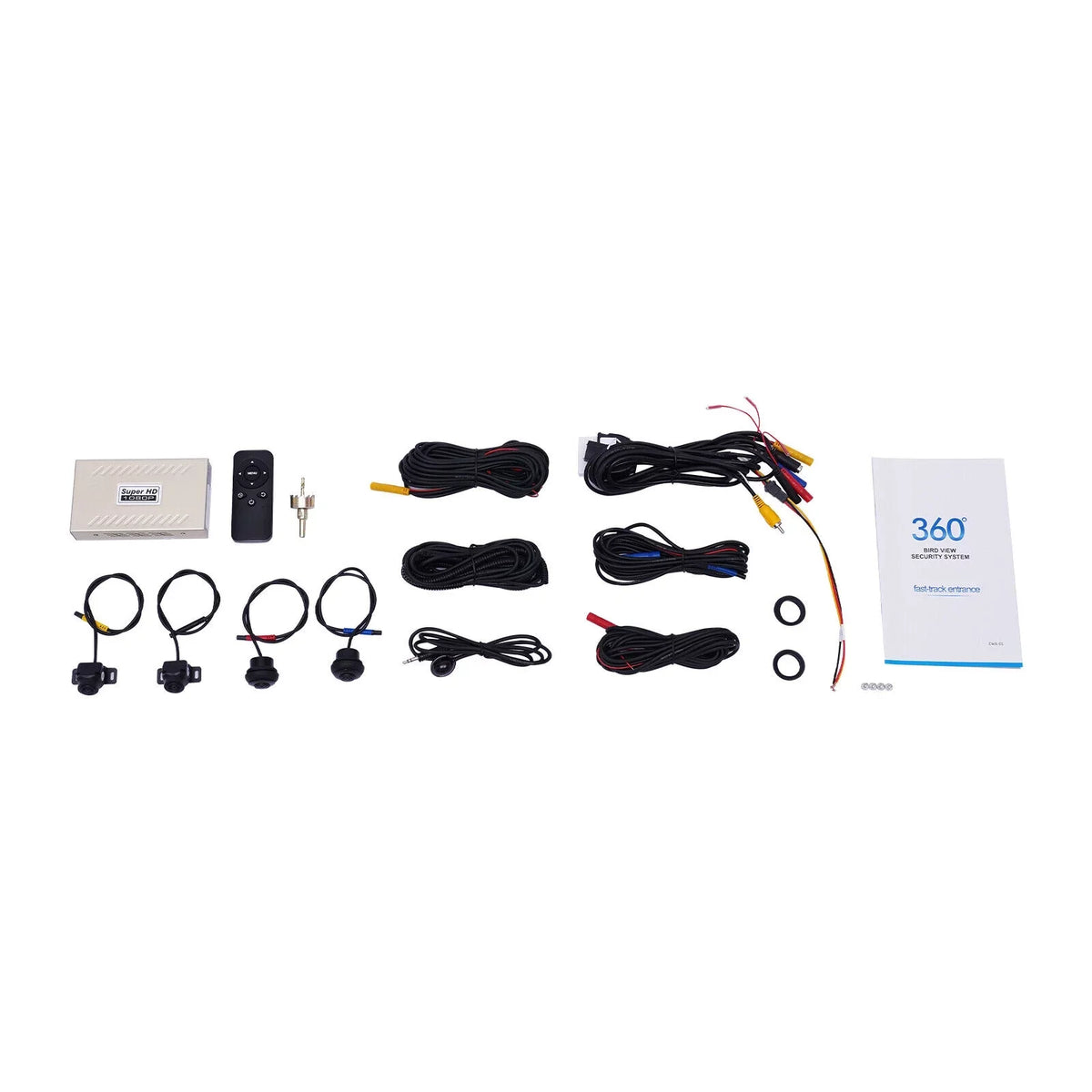 Miumaeov Dash Cam 360 Degree Bird View Surround System Rear View 4-Camera Kit 1080P Car DVR Recording for Cars