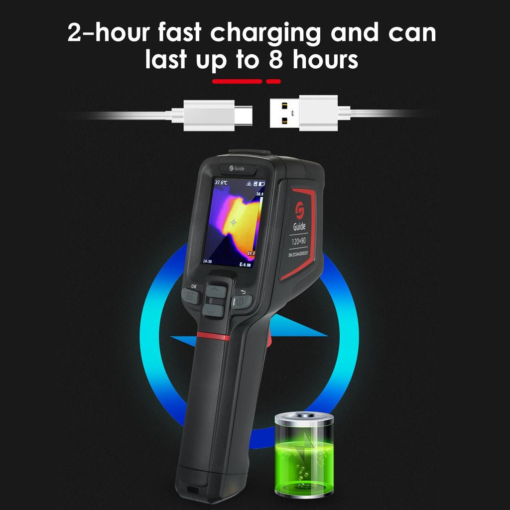 Guide Thermal Imager T120 Handheld Infrared Camera Resolution 120x90 Pixels Floor Heating Car PCB Hot Electrical Repair