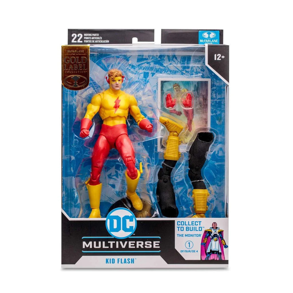 McFarlane DC Gold Label Collection Monitor Series Kid Flash Action Figure (Cris On Infinite Earths)