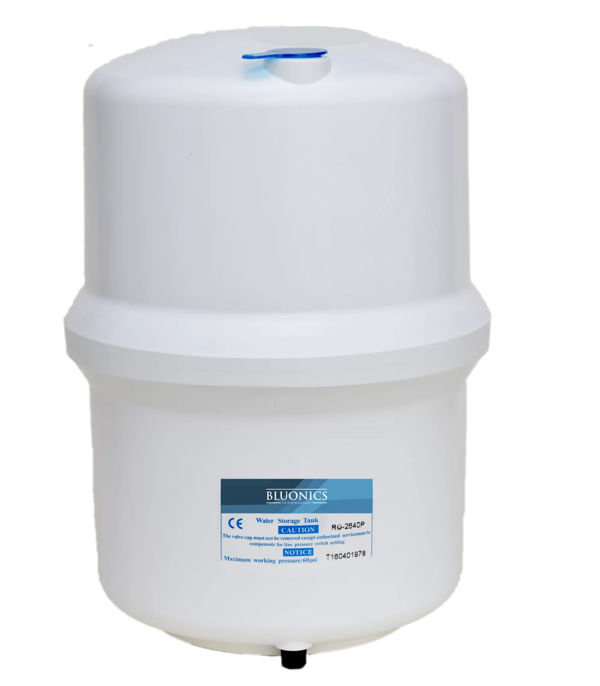 Bluonics Pressurized Water Storage Tank with Ball Valve for Reverse Osmosis RO Systems, 4 Gallon