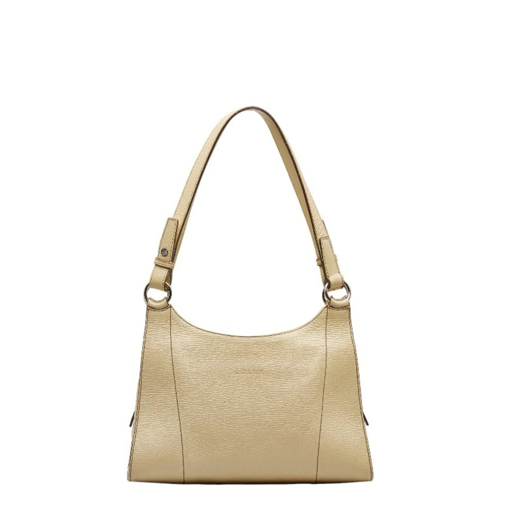 Pre-Owned LOEWE Handbag White Cream Yellow Leather Ladies (Fair)