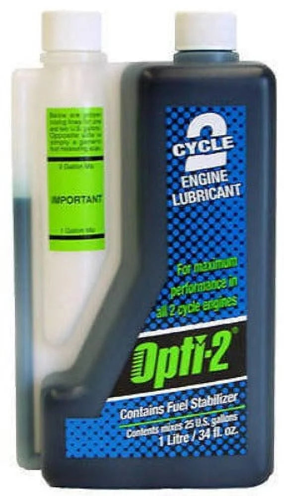 Interlube Opti-2 20112 34 oz Bottle of 2-Cycle Oil Lubricant With Fuel Stabilizer - Quantity of 4