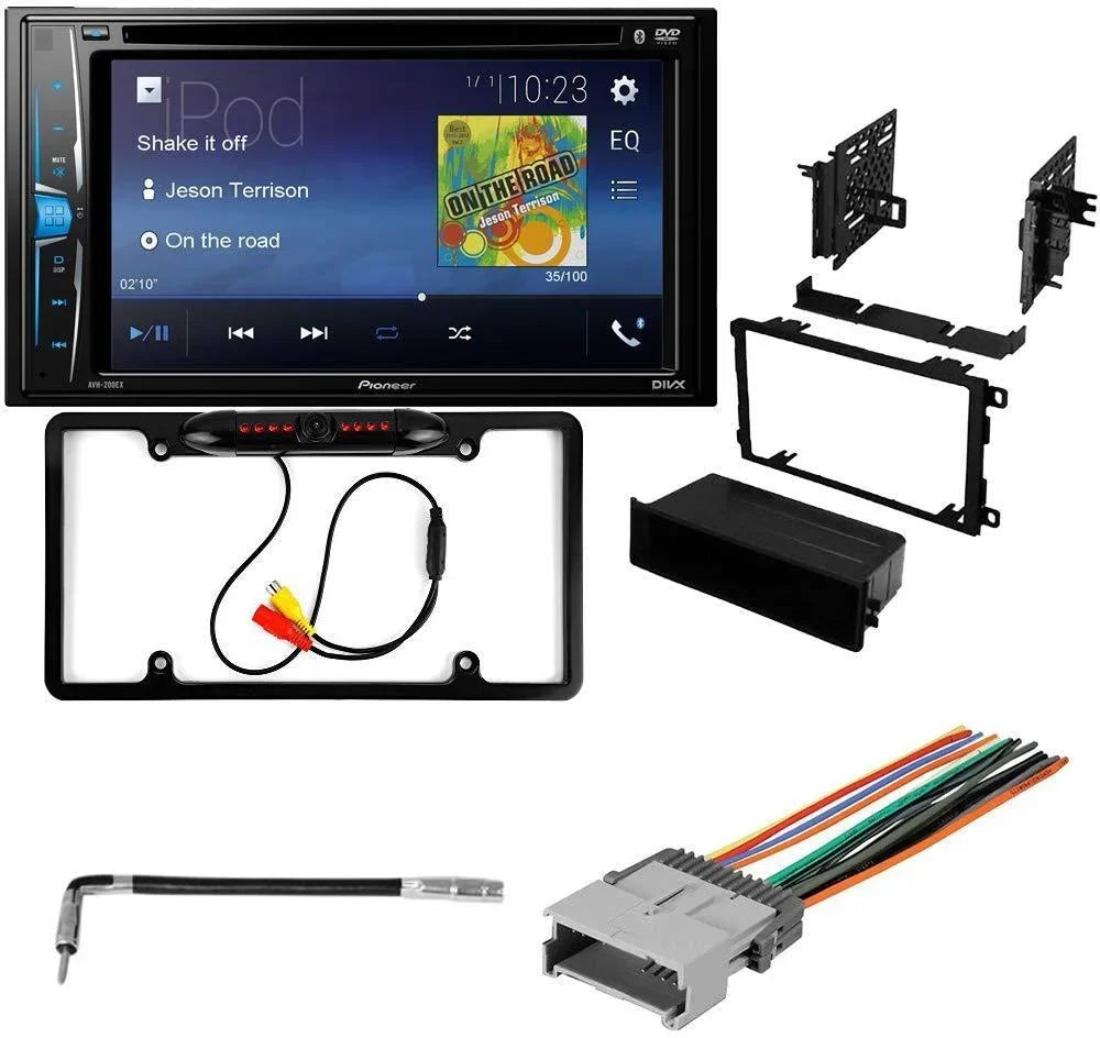 KIT2332 Bundle with Pioneer AVH-241EX Car Stereo & Installation Kit - For 2007 Chevrolet Silverado Classic / Bluetooth Touchscreen, Backup Camera, Double Din Mounting Kit (5Item)
