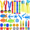 Fun Little Toys 34PCS Swimming Pool for Kids Water Toys for Backyard, Diving Toys for Kids Pool Toys