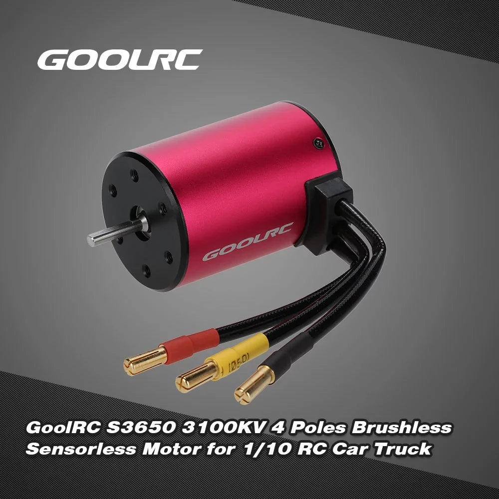 GoolRC ESC,Motor 1/10S3650 3100kv 4 Poles Motor Eryue Poles Motor 1/10 3100kv 4 Poles 3100kv Motor S3650 Car 3650 Motor Rookin Car Coolrc Motor