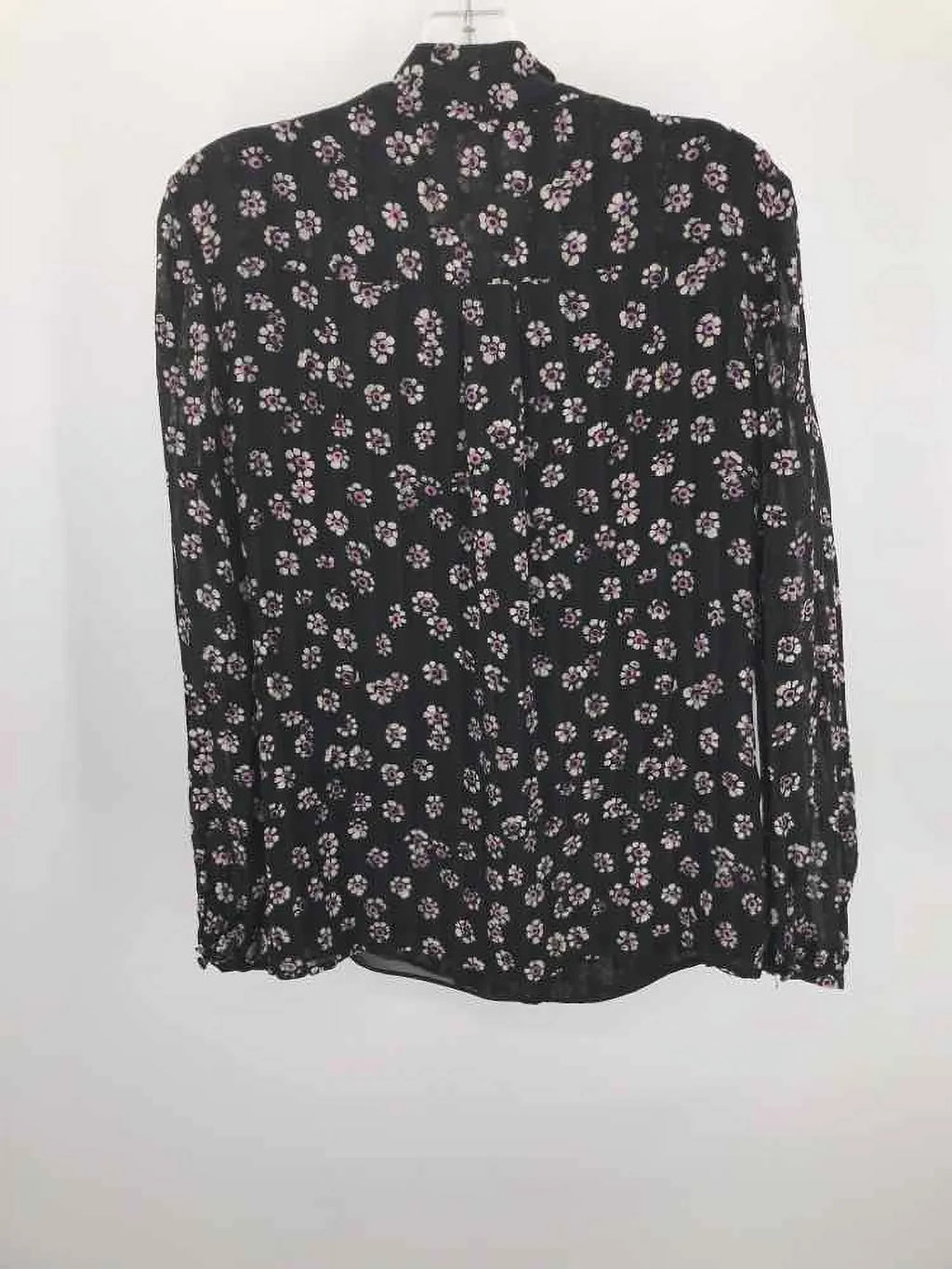 Pre-Owned Tory Burch Black Size 10 Floral Blouse