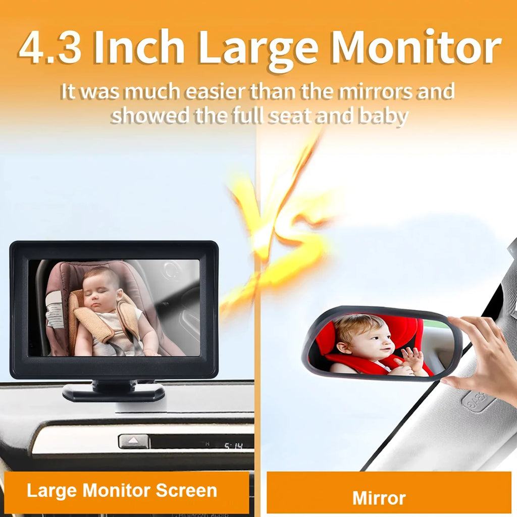 Pristin Invigilator,Inch Car Saddle Baby car Car Saddle Mirror Car Baby View Vision Baby Mirror Camera Easy Monitor 1080P Monitor Baby Car Baby Rear Saddle Car Mirror Camera Baby Monitor 150° Wide View