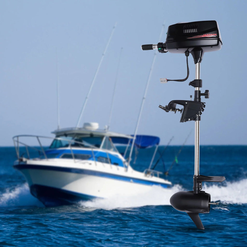 Miumaeov 10HP Electric Outboard Engine 60V 2200W Brushless Trolling Motor Jet Pump Propeller Fishing Boat Engine for Small Water Vehicles Inflatable Boats Canoes Aluminum Fishing Boats