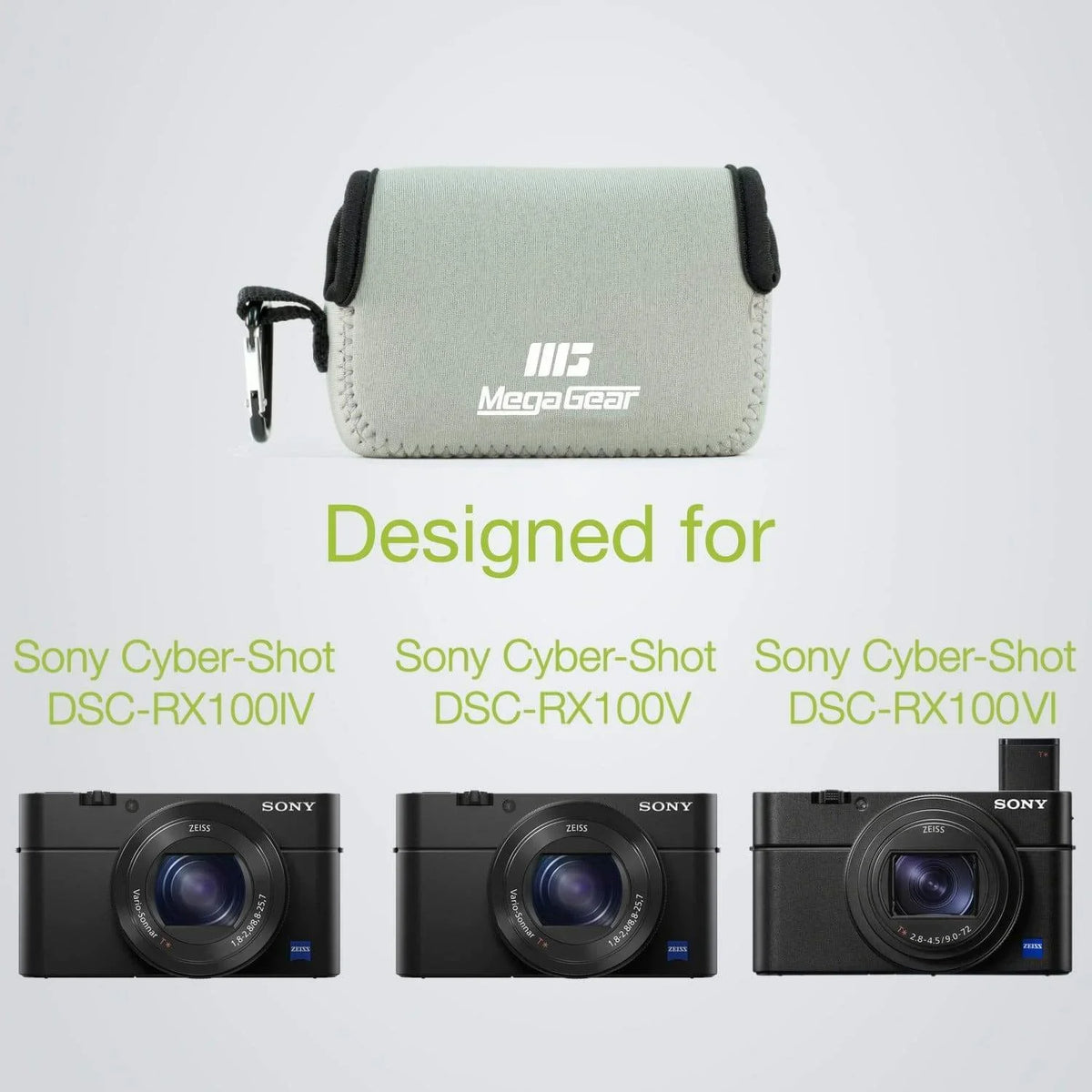 MegaGear Sony Cyber-shot DSC-RX100 VII, DSC-RX100 VI, DSC-RX100 V, DSC-RX100 IV, DSC-RX100 III, DSC-RX100 II Neoprene Camera Case