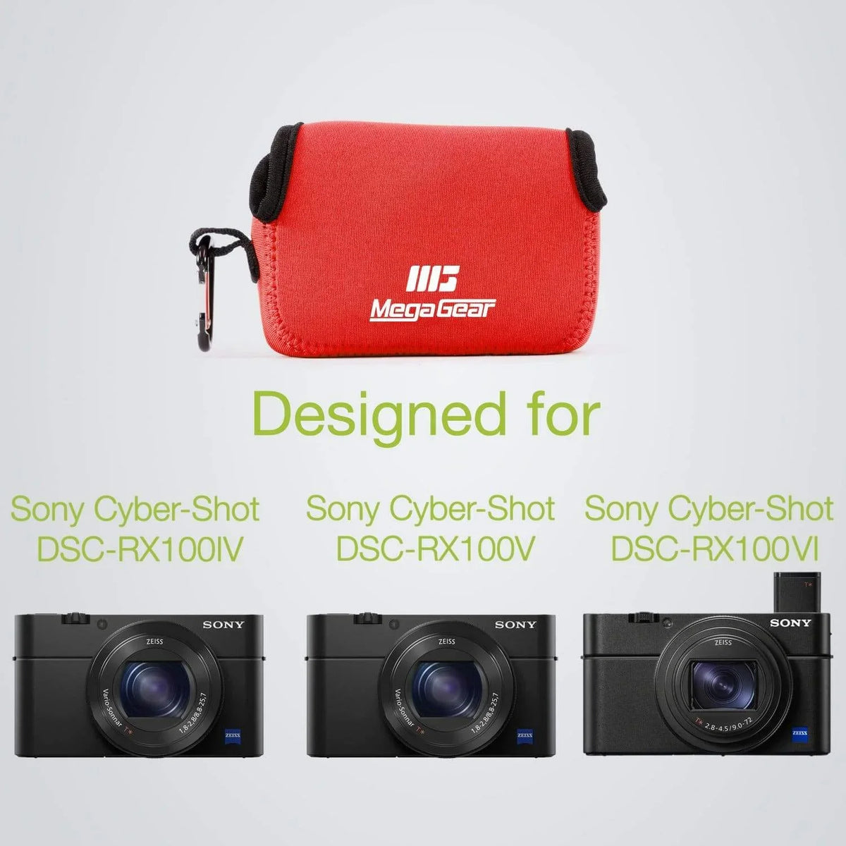 MegaGear Sony Cyber-shot DSC-RX100 VII, DSC-RX100 VI, DSC-RX100 V, DSC-RX100 IV, DSC-RX100 III, DSC-RX100 II Neoprene Camera Case