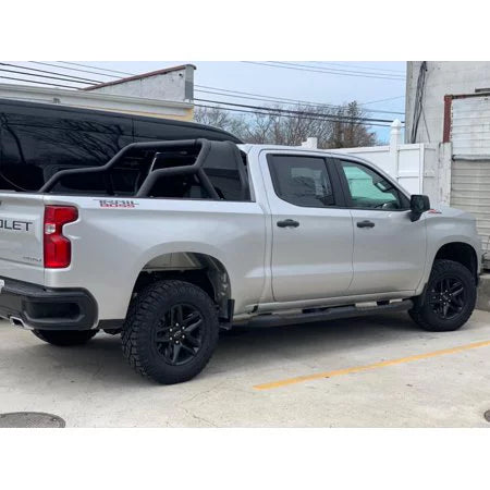 KOJEM Black Roll Bar Bed Cargo Sport Rack Head for 07-22 Chevrolet Silverado 1500 Dodge Ram 1500 GMC Sierra 1500 Ram 1500 Toyota Tundra 04-22 Ford F-150