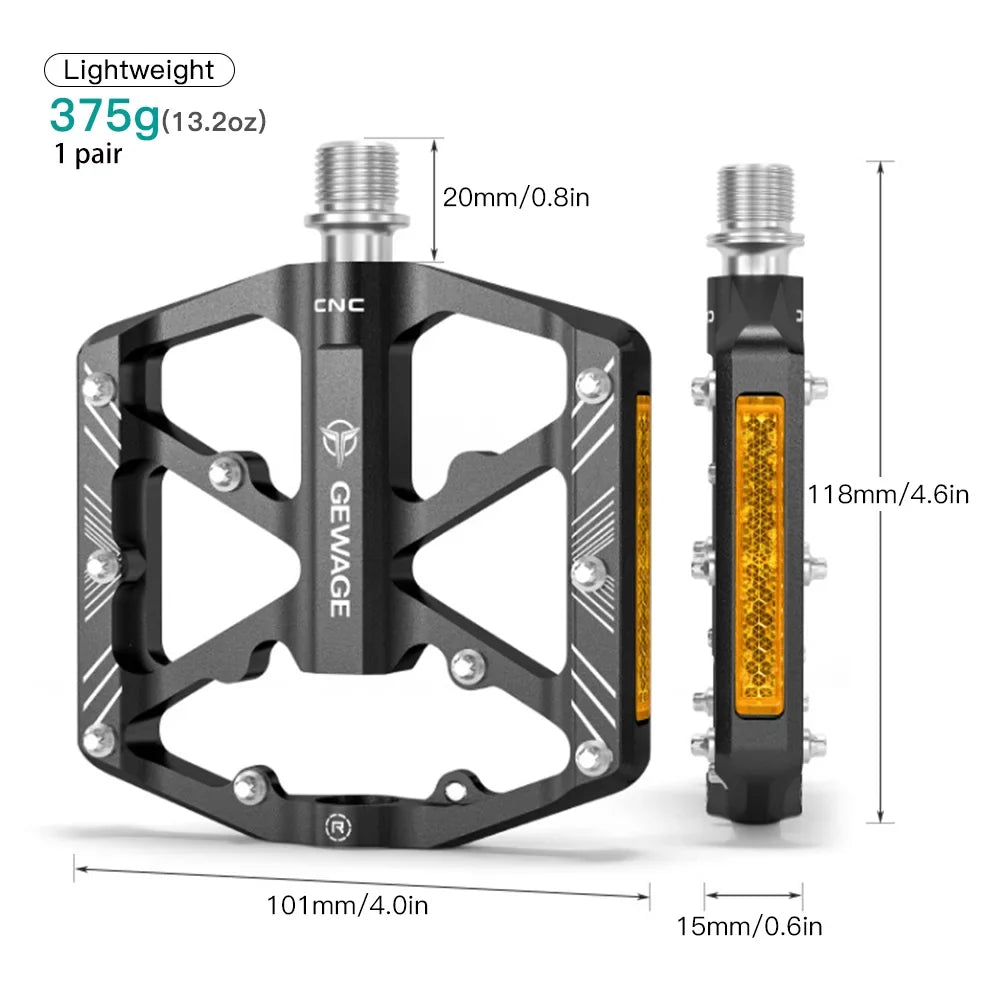 GEWAGE Cycle Peddling components Aluminum Alloy Peddling components with Reflectors Mountain Cycle Peddling components Cycling Peddling components Platform