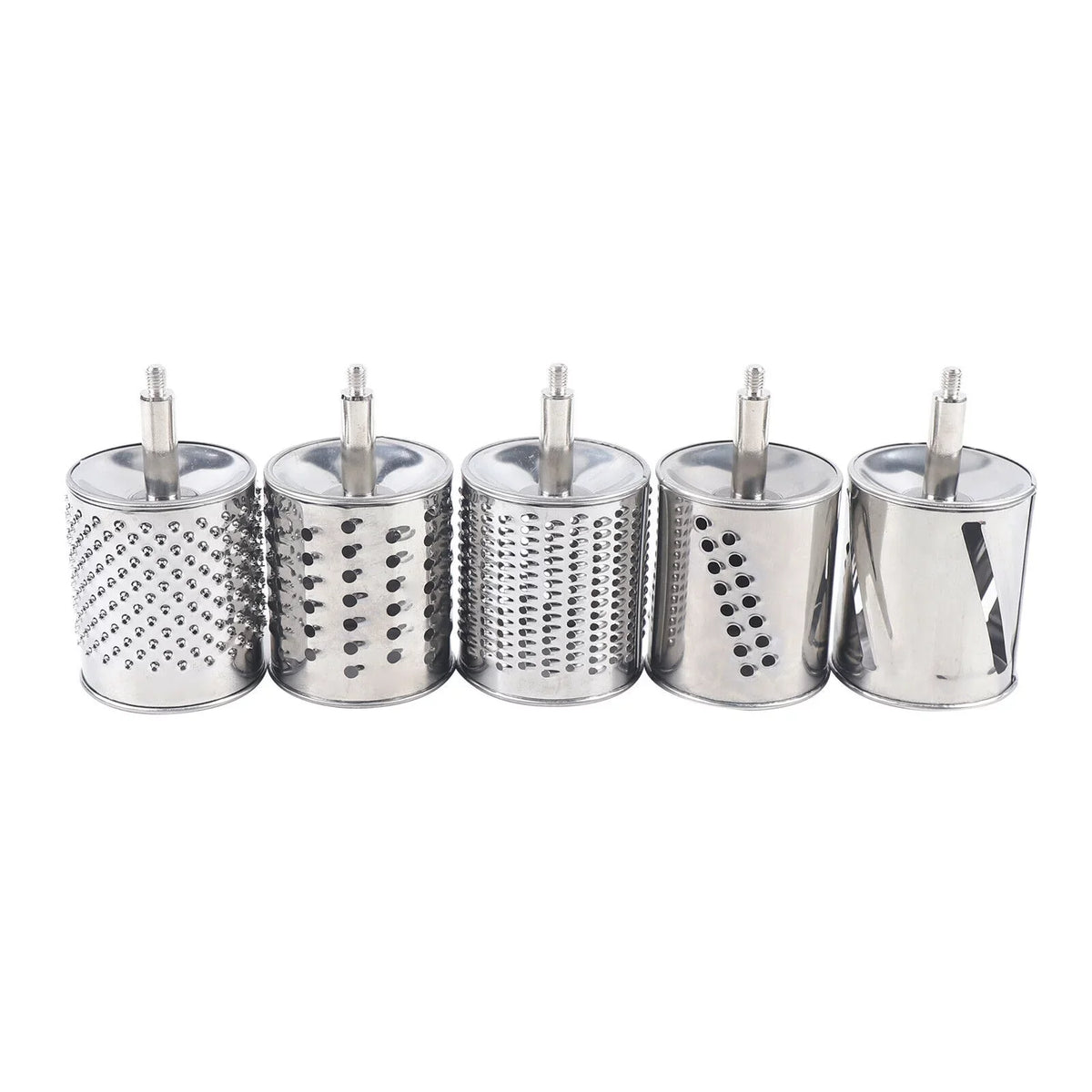 OUKANING Stainless Steel Cheese Food Grater Rotary Drum Slicer Shredder Grinder with 5 Blades