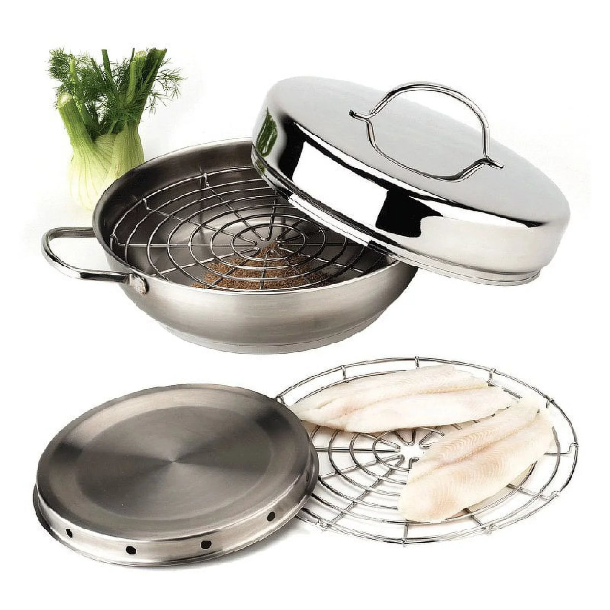 Demeyere Resto 4-pc Stainless Steel Stovetop Smoker Set