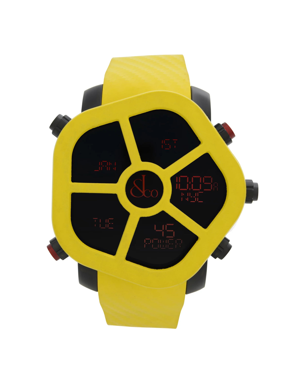 Jacob & Co. Ghost Steel Carbon Bezel Yellow Quartz Watch GH100.11.NS.PC.ANH4D