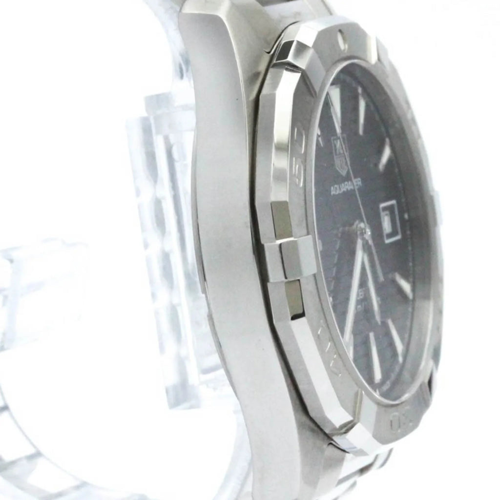 Pre-Owned Polished TAG HEUER Aquaracer Calibre 5 Steel Automatic Watch WAY2112 BF570555 (Good)