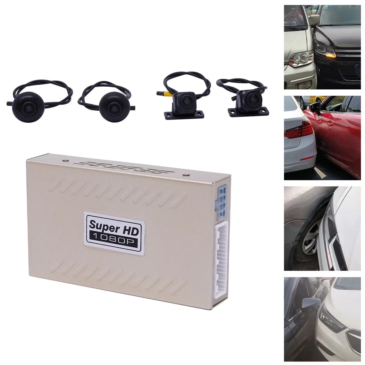Miumaeov Dash Cam 360 Degree Bird View Surround System Rear View 4-Camera Kit 1080P Car DVR Recording for Cars