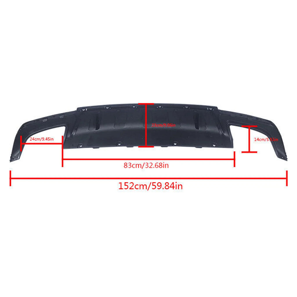 NINTE Rear Diffuser for 2015-2022 Chrysler 300 SRT Back Lip Matte Black Square Exhaust