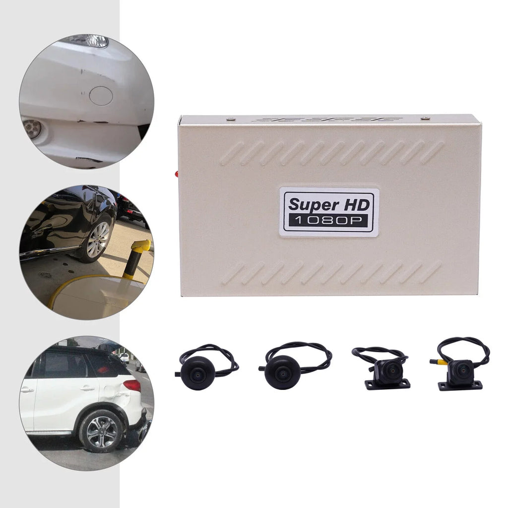 Miumaeov Dash Cam 360 Degree Bird View Surround System Rear View 4-Camera Kit 1080P Car DVR Recording for Cars