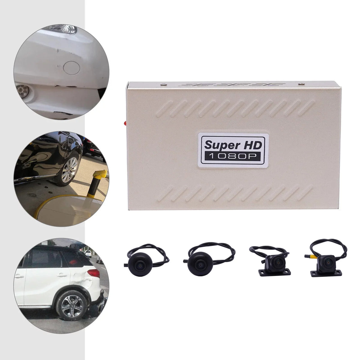 Miumaeov Dash Cam 360 Degree Bird View Surround System Rear View 4-Camera Kit 1080P Car DVR Recording for Cars