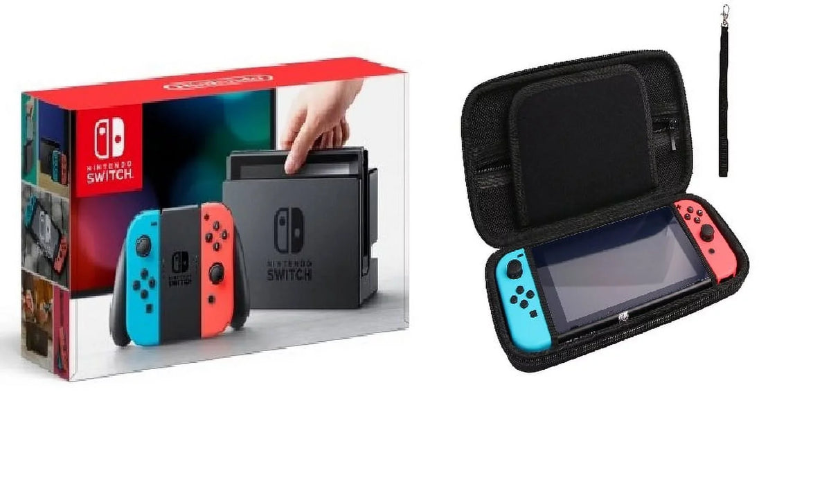 Nintendo Switch Gaming Console with Neon Blue and Neon Red Joy-Con