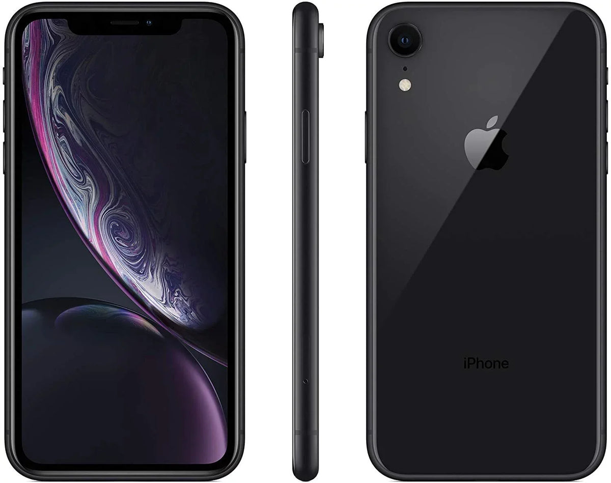 Restored Apple iPhone XR A1984 (Fully Unlocked) 64GB Black (Grade A) w/ Wireless Charger (Refurbished)