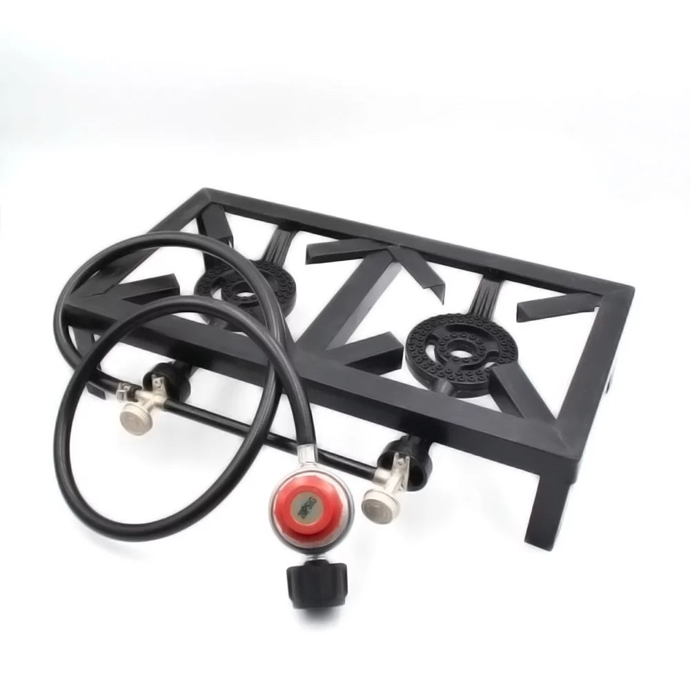 Lixada Propane Gas Cast Iron Stove Double Size for Patio BBQ Camping Cooking Standard