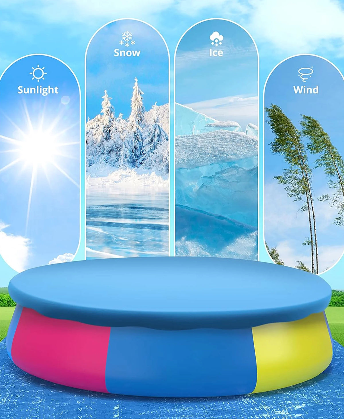 Inolait Inflatable Swimming Pool Above Ground for Kids Family Water Sport 15' x 36"