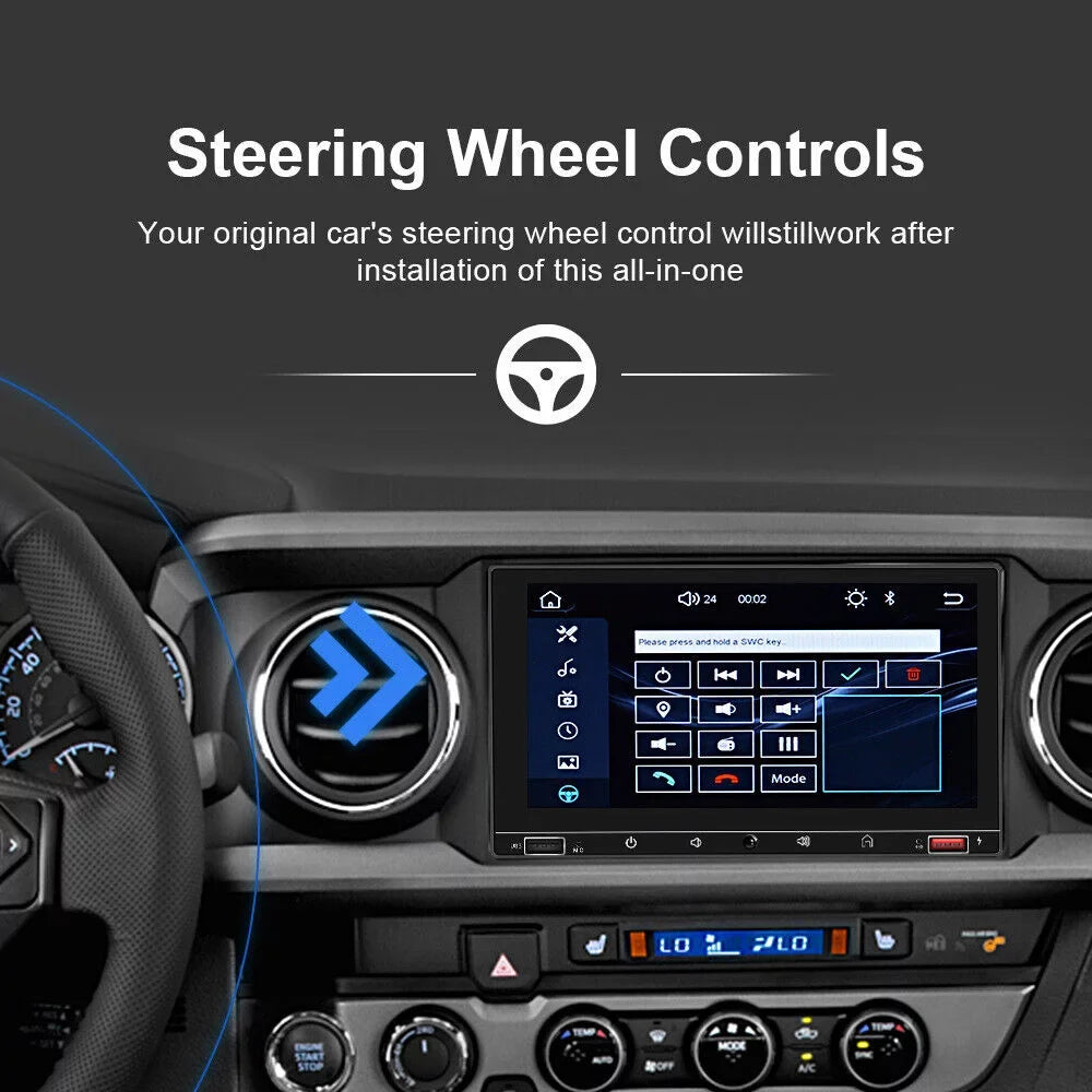 KingFurt 7" Double Din Car Stereo with Apple Carplay & Android Auto Play MP5 Camera HD Screen, FM Radio, Mirror Link