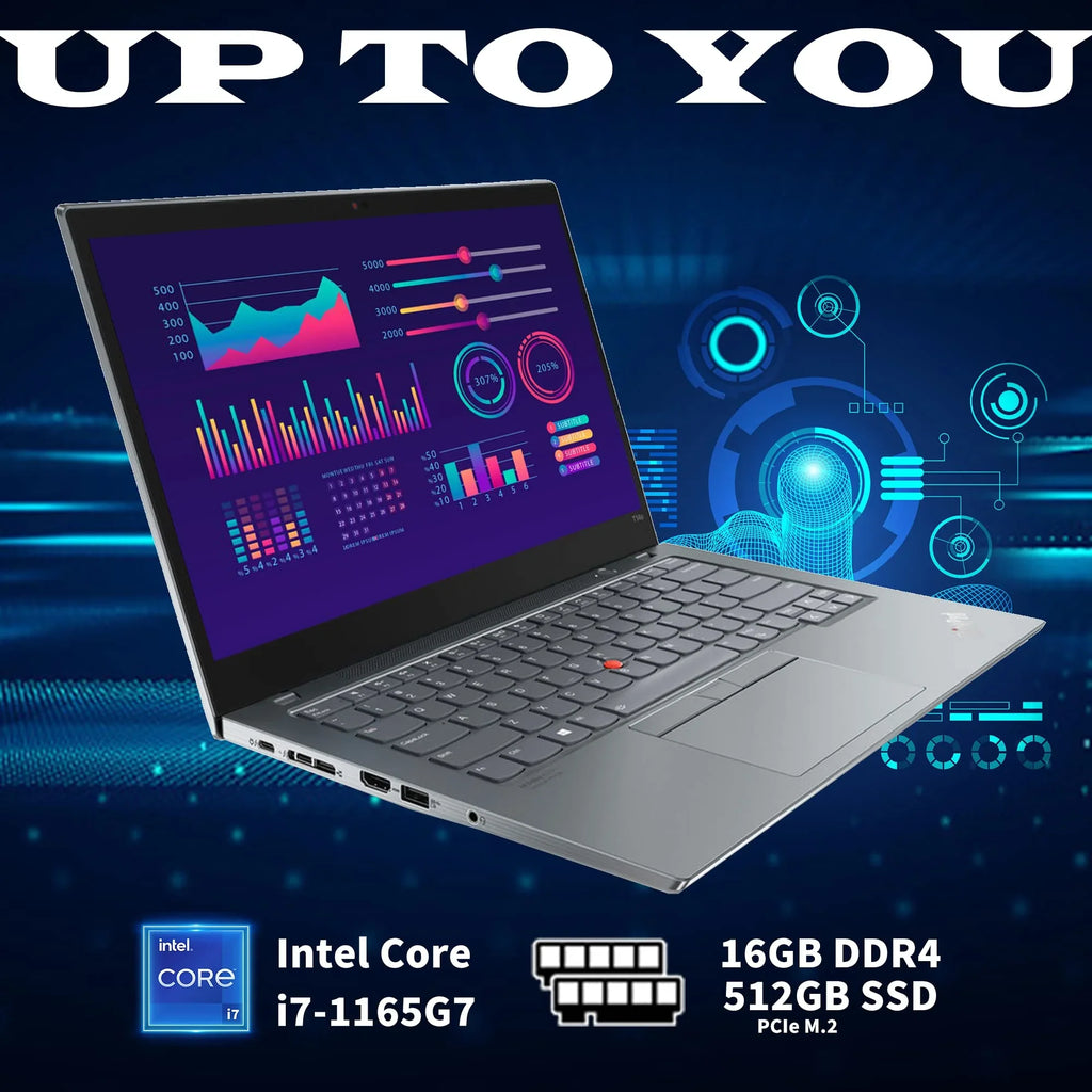 Lenovo ThinkPad T14s Gen 2 14" FHD Touchscreen Laptop, Intel 11th Gen i7-1165G7, 16GB RAM, 512GB PCIe SSD, Backlit Keyboard, WiFi 6, HDMI, Storm Gray, Win 10 Pro, 32GB Hotface USB Card