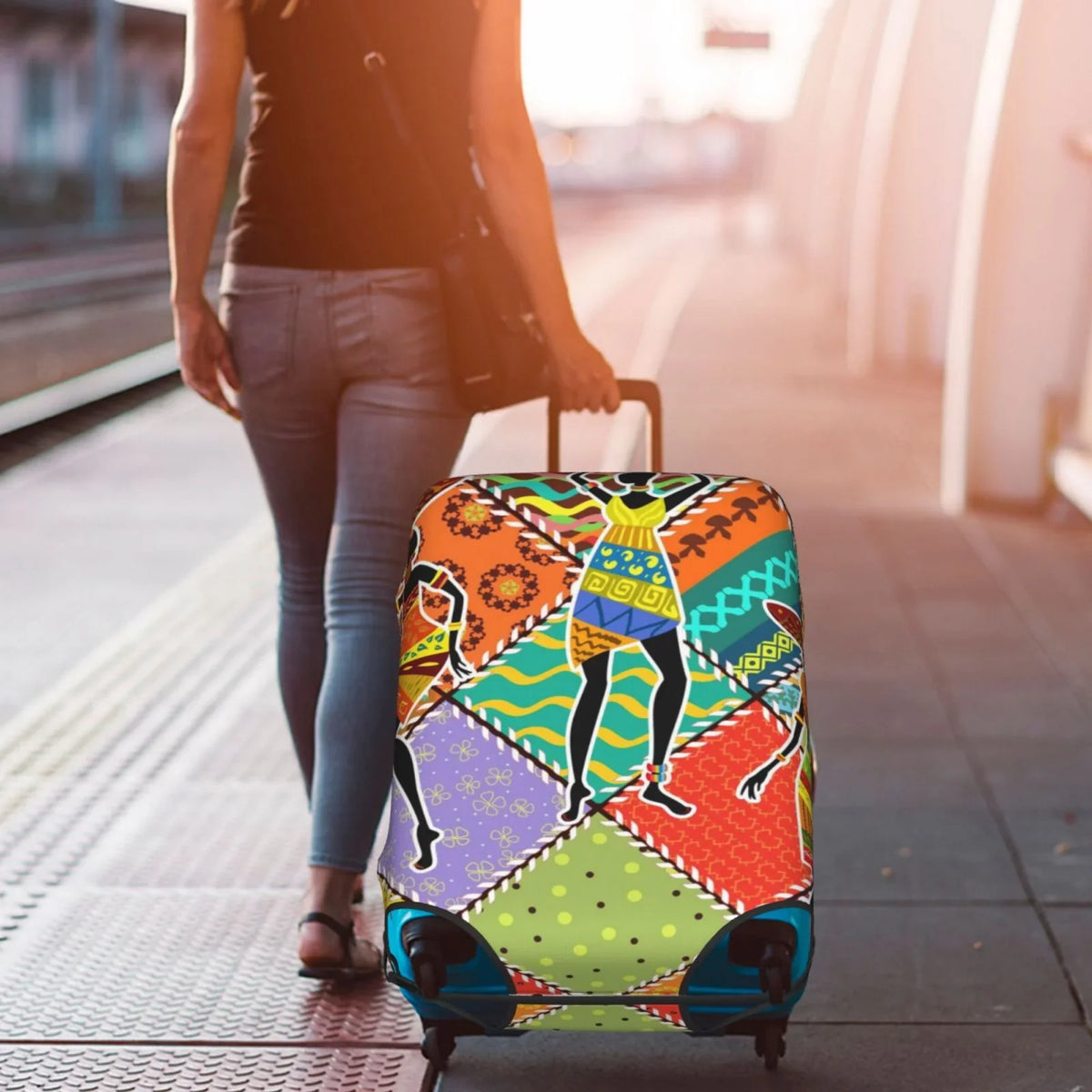 Kll Dancing African Womans Luggage Cover Suitcase Cover Suitcase Protector-