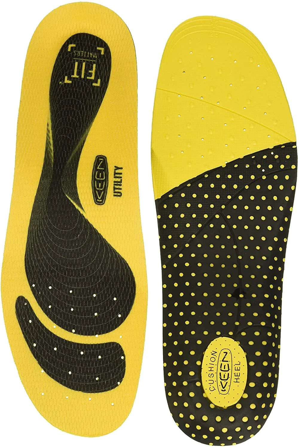 KEEN Utility Mens K-10 Insole Replacement with Heel Pad for Neutral Arch Support in Work Boots Yellow L