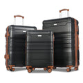 Yone jx je Luggage 3 Pcs Suitcase Set, ABS Hardside Suit case with Spinner Tires Lightweight TSA Lock, 20/24/28 Inch,Black