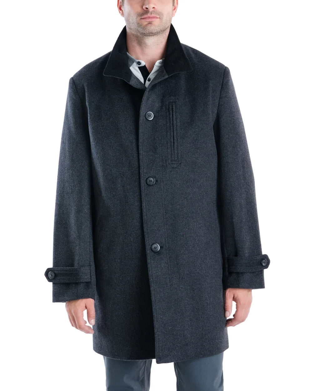 London Fog Men's Clark Classic-Fit Overcoat, Gray, 38S
