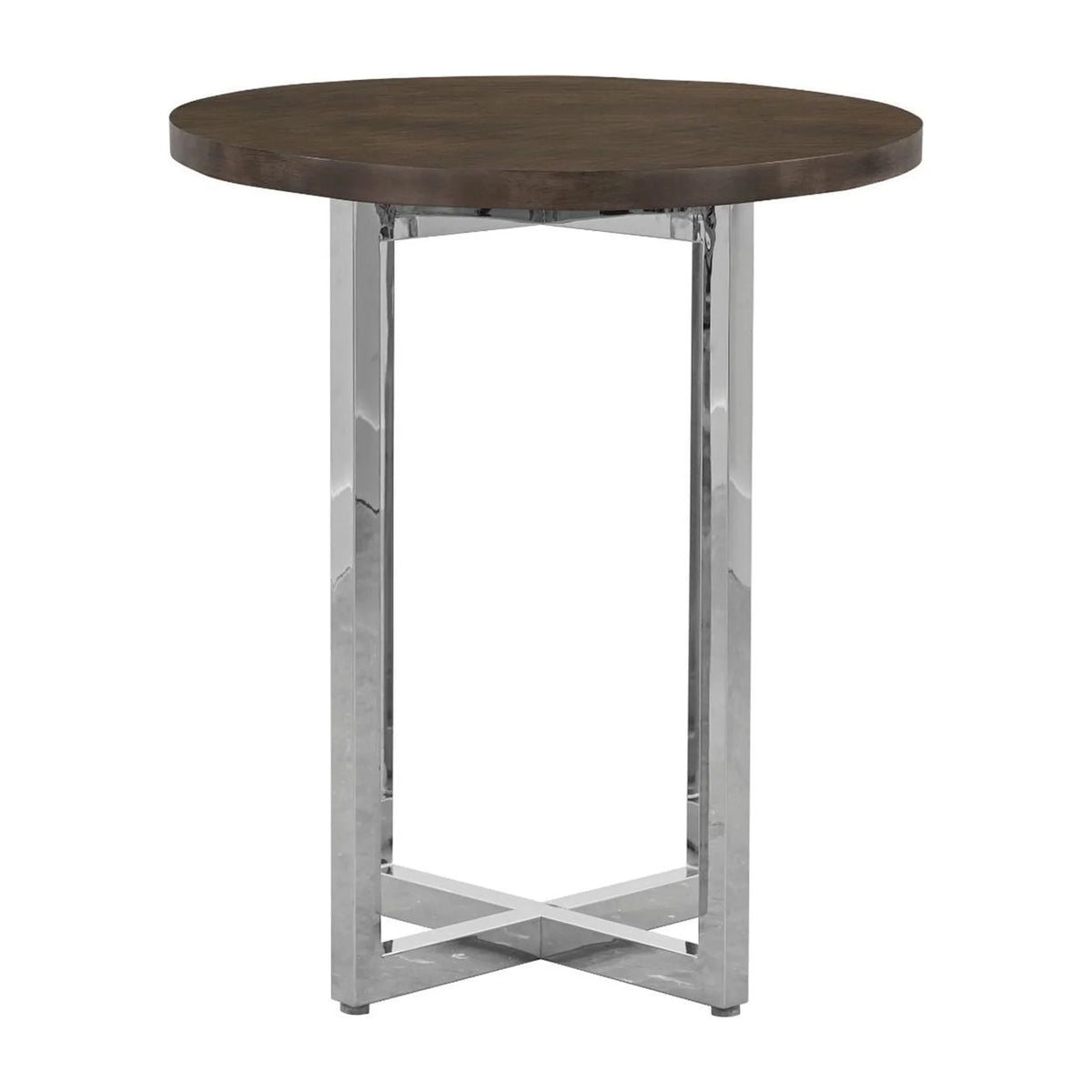 Modus Amalfi 32" Round Bar Table w Wood Top in Taupe
