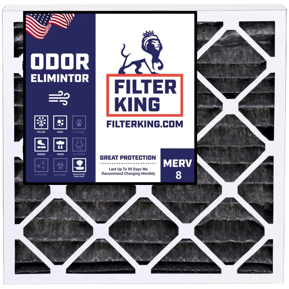 Filter King 15.25x15.25x1 Air Filter | 4-PACK | Carbon MERV 8 HVAC Pleated A/C Furnace Filters | MADE IN USA | Actual Size: 15.25 x 15.25 x .75"