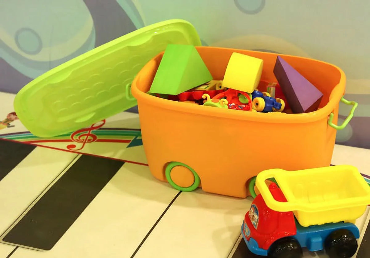Stackable Toy Storage Box with Rims