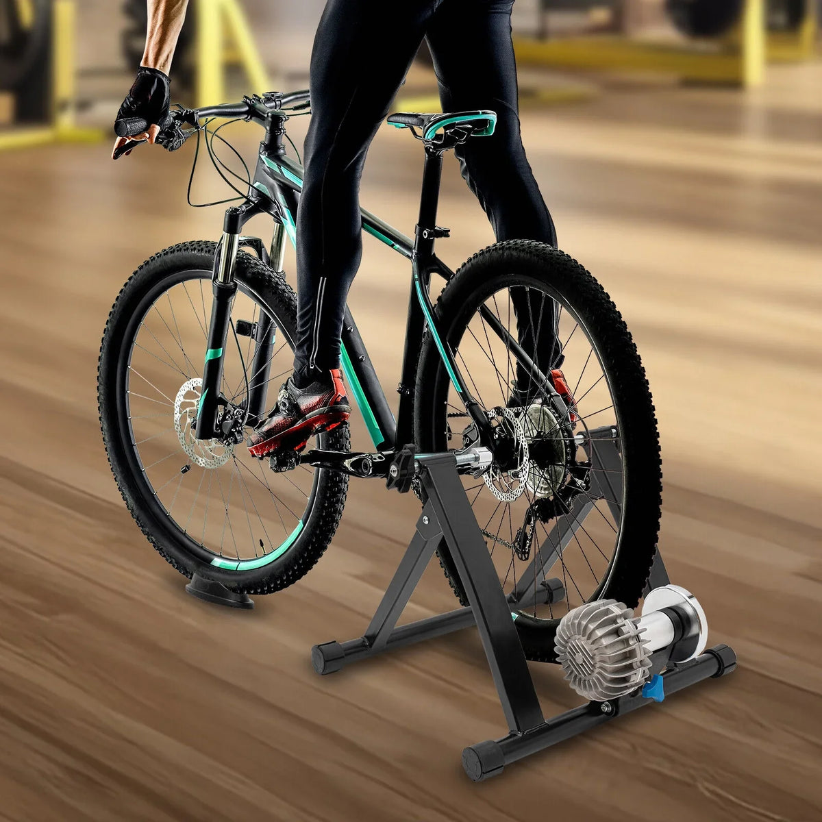 Portable Bicycle Trainer Stand Indoor Bicycle Trainer Stand Training Rack 26-29 700C Bicycle 900W Black