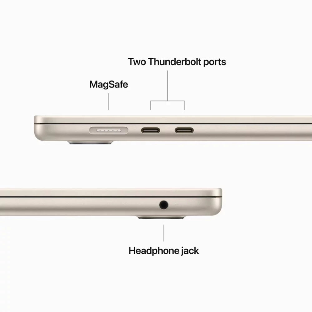Pre-Owned Apple MacBook Air 15 inch 2023 Laptop 15.3" with Apple M2 chip 8GB RAM, 256GB SSD Storage Starlight (good)