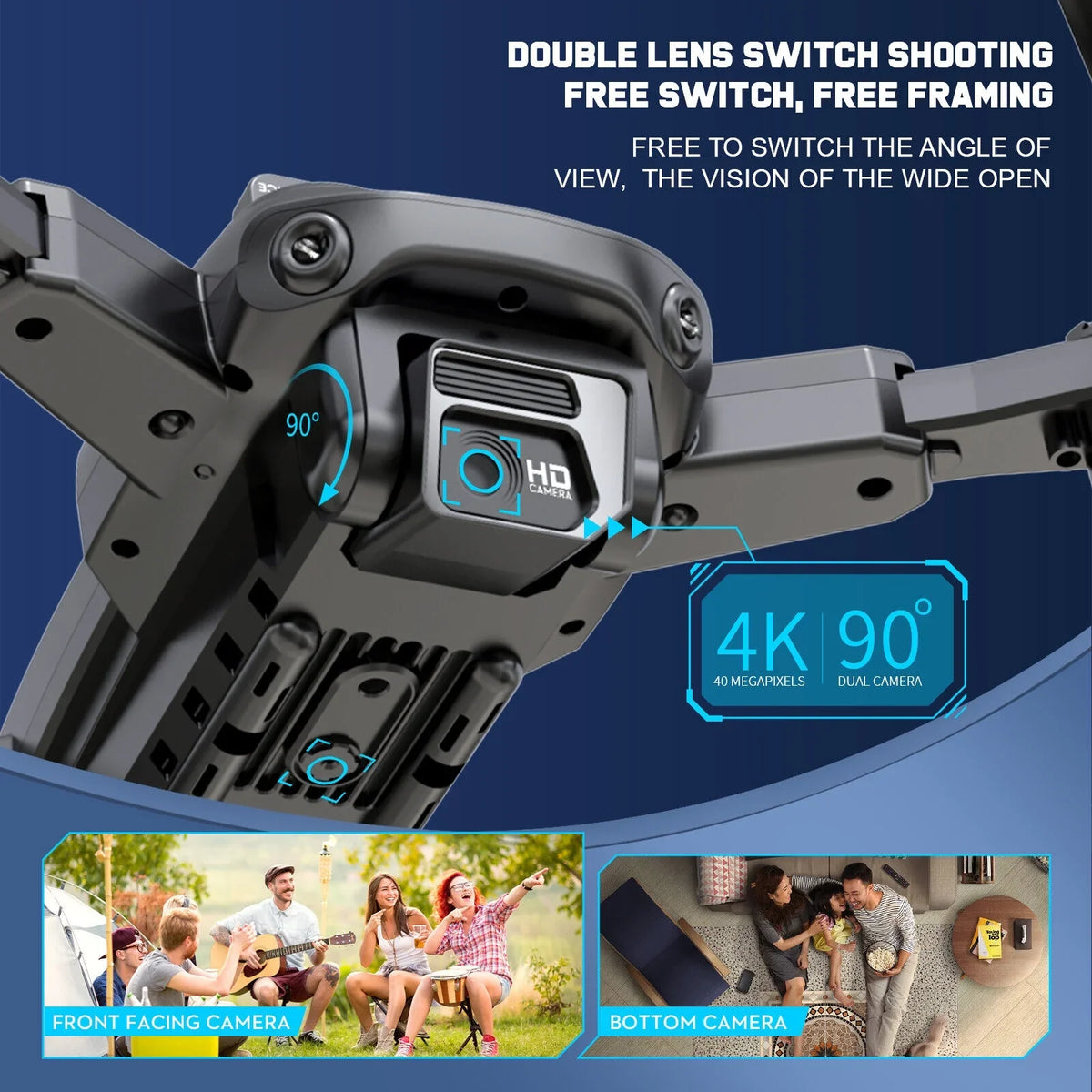 JLLOM Dual Camera Drone - 4K HD Quadcopter with Foldable Design and Obstacle Avoidance Technology