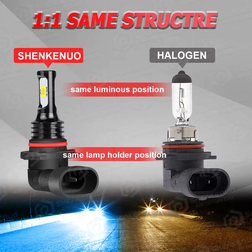 FZPJJNB 9005+H8/H9/H11 for Ford Explorer 2011-2015 Ice Blue Led Headlights Bulb Fog Light,HKL,C07