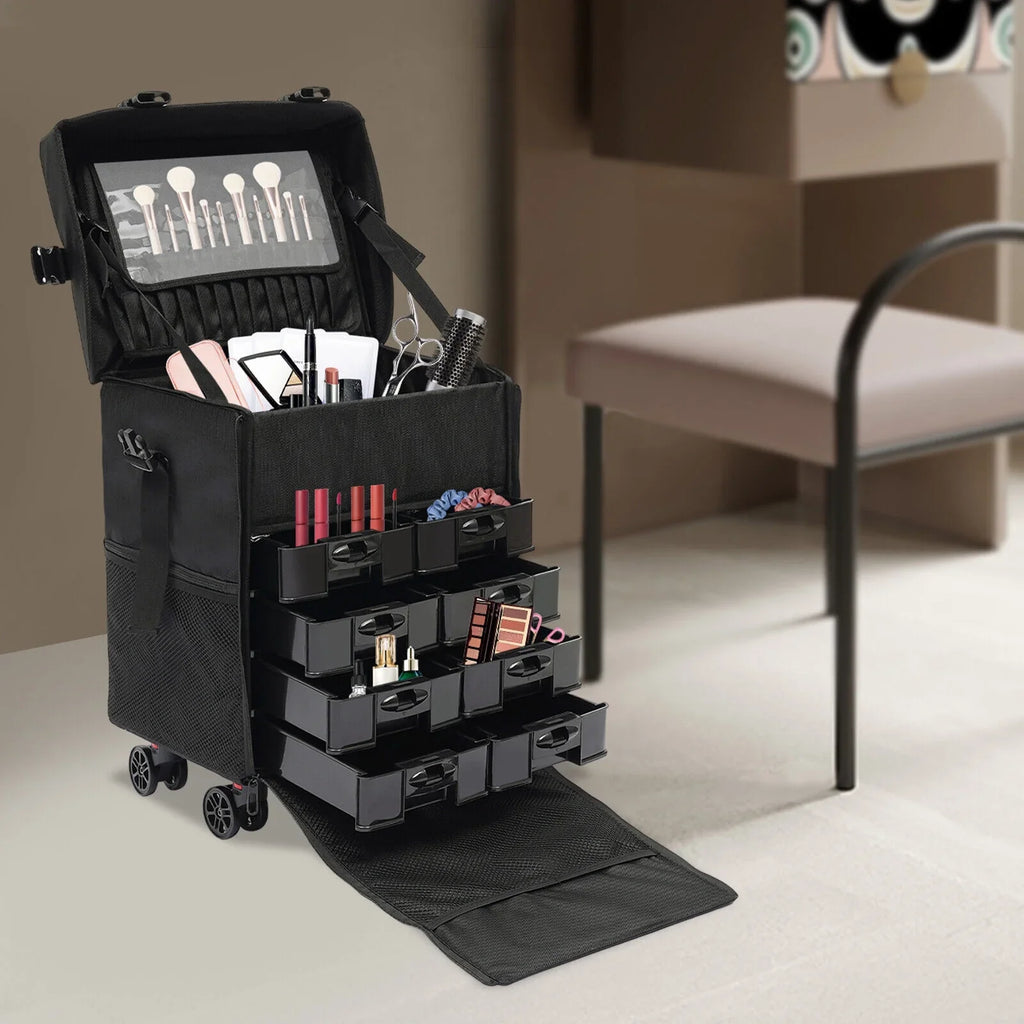 PRO Rolling Makeup Train Case Cosmetic Trolley Makeup Storage Modern