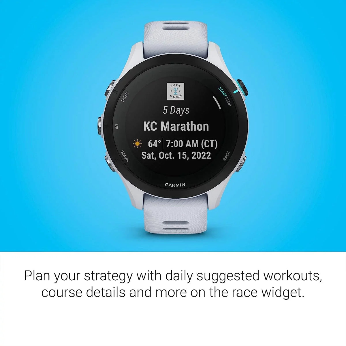 Garmin Forerunner 255S Music, Smaller GPS Running Smartwatch with Music, Advanced Insights, Long-Lasting Battery, Whitestone with Charging Base, Workout Towel, 6Ave Travel & Cleaning Kit