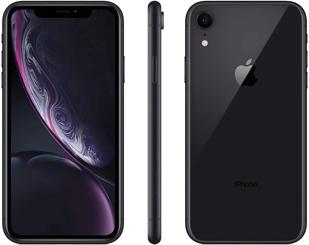 Restored Apple iPhone XR A1984 (Fully Unlocked) 64GB Black (Grade A) w/ Wireless Charger (Refurbished)