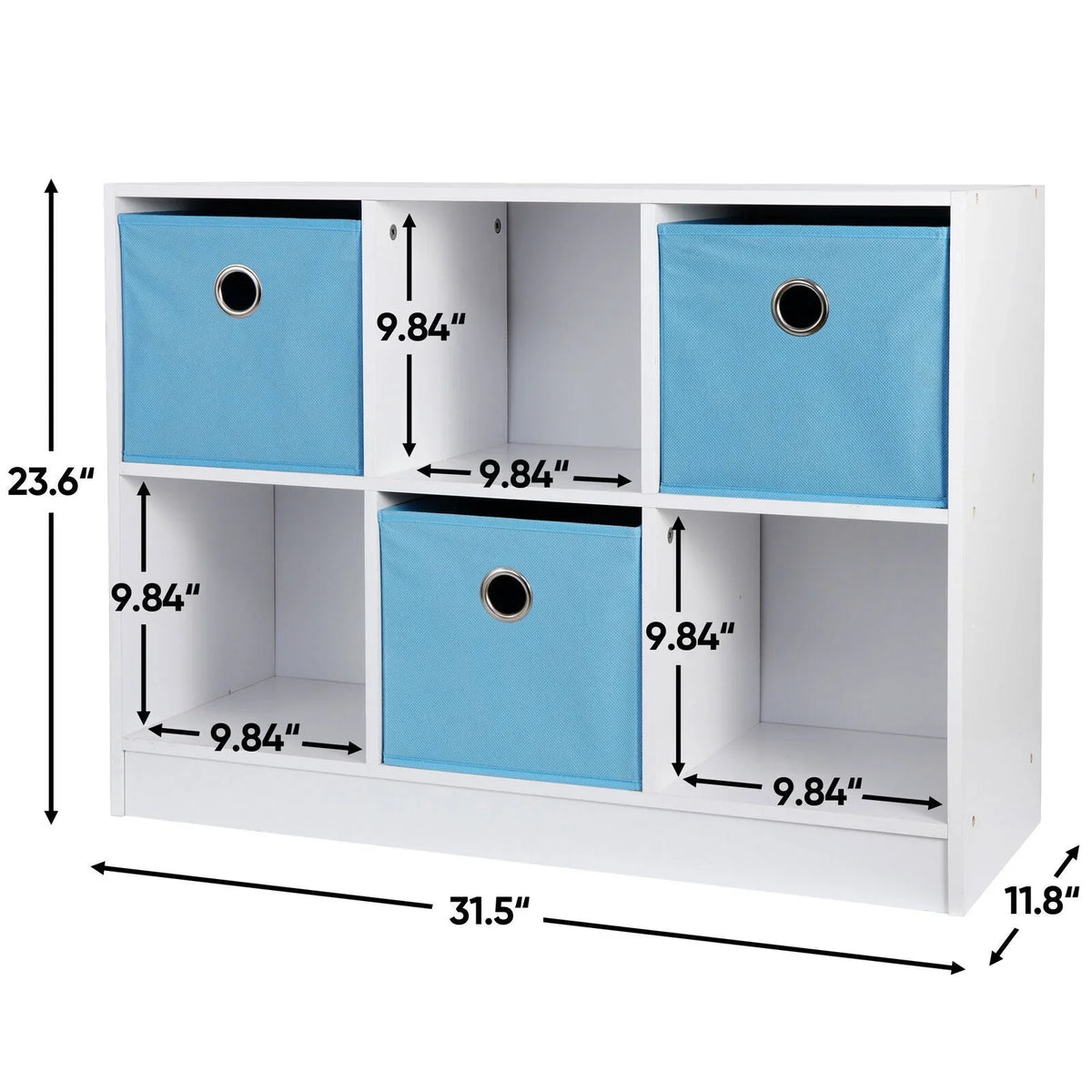 Cubby Storage Shelf Organizer Counter Cabinet Top Bookcase Stackable 6 Cube