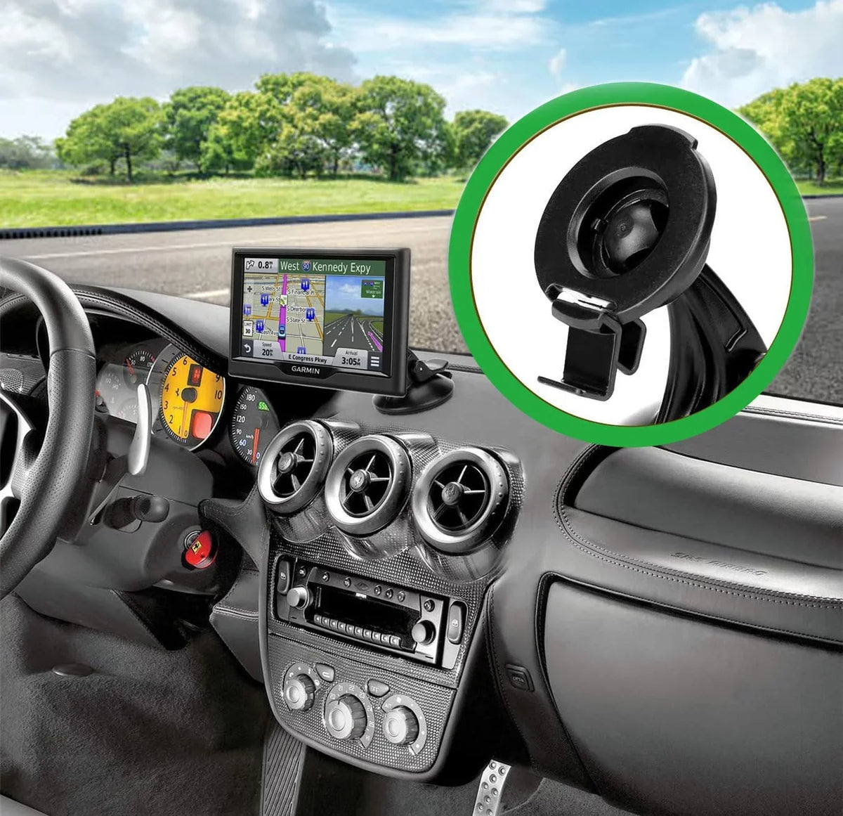 Ramtech Universal GPS Cradle Bracket Mount Compatible with Garmin Drive 50 50LM 50LMT 51 LM/51 LMT-S 52, 52 &